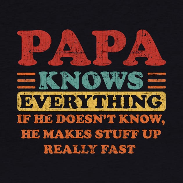 Papa Knows Everything Funny Father's Day by AnKa Art